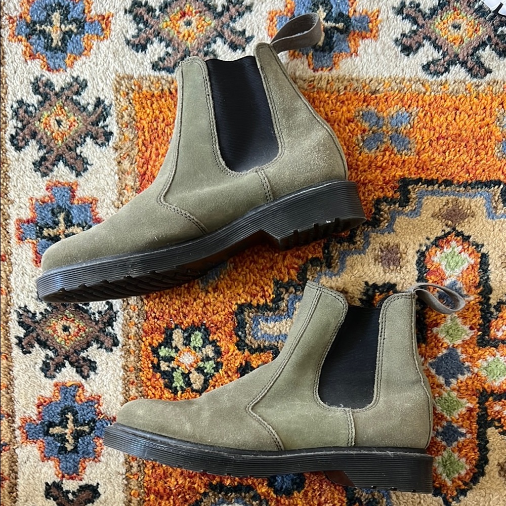 Doc Marten Olive Green Suede Chelsea Boots 39